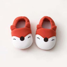 Baby Cartoon Animal Embroidered Graphic Cotton Filling Design Warm Toddle Shoes - Insole Length 11.00 cm - Red