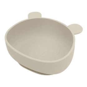 Baby Cartoon Panda Shape Complementary Food Training Silicone Bowl - Average Size (0-8Y) - Khaki