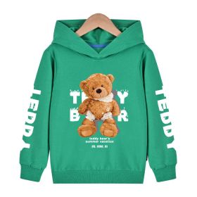 Baby Boy Slogan And Bear Print Pattern Long Sleeve Hoodie With Hat - 110 (3-5Y) - Green