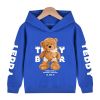 Baby Boy Slogan And Bear Print Pattern Long Sleeve Hoodie With Hat - 90 (12-24M) - Blue