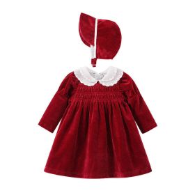 Baby Girl Autumn/Winter Weekend Dress Skirt Warm Velvet Children's Clothing - 73 (6-9M) - Red