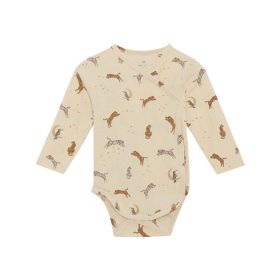 Baby Floral & Animals Graphic Envelope Collar Or Side Opening Design Bodysuit - 73 (6-9M) - Beige