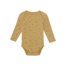 Baby Floral & Animals Graphic Envelope Collar Or Side Opening Design Bodysuit - 73 (6-9M) - Light Yellow