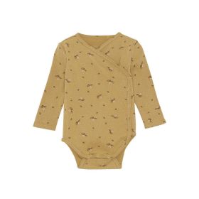 Baby Floral & Animals Graphic Envelope Collar Or Side Opening Design Bodysuit - 90 (12-24M) - Yellow