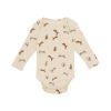 Baby Floral & Animals Graphic Envelope Collar Or Side Opening Design Bodysuit - 66 (3-6M) - Apricot