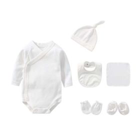 Newborn Solid Color Cotton Bodysuit Thin Style Sets - 66 (3-6M) - White