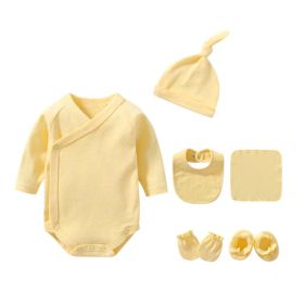 Newborn Solid Color Cotton Bodysuit Thin Style Sets - 59 (0-3M) - Yellow