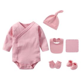 Newborn Solid Color Cotton Bodysuit Thin Style Sets - 66 (3-6M) - Pink