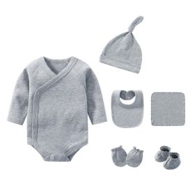 Newborn Solid Color Cotton Bodysuit Thin Style Sets - 80 (9-12M) - Grey