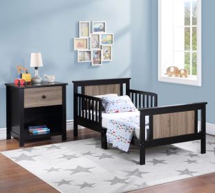 Connelly Reversible Panel Toddler Bed Black/Vintage Walnut - as Pic