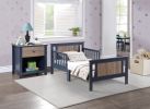 Connelly Reversible Panel Toddler Bed Midnight Blue/Vintage Walnut - as Pic