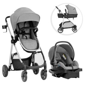 Omni Plus Modular Travel System with LiteMax Sport Rear-Facing Infant Car Seat, Mylar Gray - taziblue