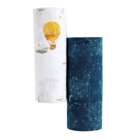 ORGANIC SWADDLE SET - FLY ME TO THE MOON - SW2MN