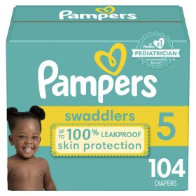 Pampers Swaddlers Diapers Enormous Pack Size 5, 104 Count - Pampers