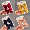 Cute Bows Baby Girls Hair Clips Solid Color Floral Pattern Children Hairpins Korean Korean Kids Hair Accessories - C- Pink