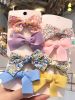 Cute Bows Baby Girls Hair Clips Solid Color Floral Pattern Children Hairpins Korean Korean Kids Hair Accessories - A- Navy blue