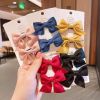 Cute Bows Baby Girls Hair Clips Solid Color Floral Pattern Children Hairpins Korean Korean Kids Hair Accessories - A- Wine