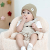 Khaki baby toe cap knitted hat - Khaki