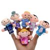 6PCS Puppets soft family finger glove hand educational bed story learning Funny girls toys boys feisty pets finger dolls kids - AS picture