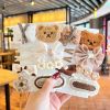 Cartoon Baby Girl Hair Clips Cute Bear Children Hairpin Bowknot Knitted Flower Kids Barretees Baby Hair Accessories - D-2