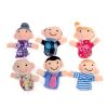 6PCS Puppets soft family finger glove hand educational bed story learning Funny girls toys boys feisty pets finger dolls kids - AS picture