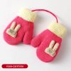 Cartoon Baby Mittens Winter Warm Kids Baby Boys Girls Knitted Gloves For Children Toddler Kids - A