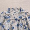 Baby Flower Pattern Stand Collar Long Sleeve Onesies - 66 (3-6M) - Blue