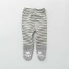 Baby Cartoon Pattern Long Sleeved Onesies Combo Striped Pantihose Sets - 66 (3-6M) - Apricot