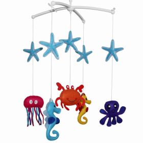 Baby Shower Gift Baby Crib Mobile for Boys and Girls Nursery Infant Room Decor; Ocean Octopus Seahorse Jellyfish Starfish Crab