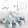 White Snowman Snowflake Infant Room Hanging Musical Mobile Crib Toy Baby Crib Mobile Nursery Decor for Girls Boys - Default