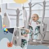 Toddler Swing Set, Kids Freestanding Swing Playset Indoor & Outdoor Baby Swing Set - White