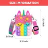 Girl And Women's Unicorn Pop Purse Pop Bag With Unicorn Pop Toy; Shoulder Bag Fidget Toys Pop Fidget Backpack - Silicone