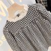 Baby Girl Houndstooth Pattern Mesh Patchwork Chanel's Dress - 90 (12-24M) - Black