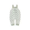 Baby Checkerboard Pattern Strap Design Knit Spring Autumn Rompers - 59 (0-3M) - Green