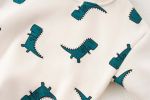 Baby Boy 1pcs Cartoon Dinosaur Pattern Long Sleeves O-Neck Bodysuit & Hats - 66 (3-6M) - Navy Blue