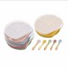 Baby Silicone Compartment Plate With Wooden Spoon - Average Size (0-8Y) - White