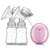 Best-selling Double Suction Baby Feeder Massage Moms Helper Hands Free Electric Breast Pump Bottle Milk Extractor - White