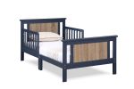 Connelly Reversible Panel Toddler Bed Midnight Blue/Vintage Walnut - as Pic