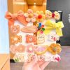 8/9/10Pcs/Set Cartoon Baby Girl Hair Clips Cute Bear Children Hairpins Bowknot Knitted Flower Kids Barretees Baby Hair Accessori - D-2