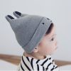 New Grey Baby Bear Ear Knit Hat - Gray