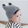 New Grey Baby Bear Ear Knit Hat - Gray