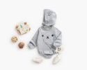 Baby 1pcs Cartoon Print Pattern Long Sleeved Cotton Triangle Onesies With Hat - 66 (3-6M) - Brown