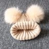 Cute Pompom Baby Hat Warm Winter Knitted Kids Baby Girl Boy Beanie Cap Solid Outdoor Infant Toddler Children Hat Bonnet - Khaki - 1-3 Years