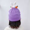 1-6Y Girls Boys Cute Rabbit Knitteed Hat - Lavender - 1 6Y