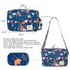 Waterproof baby print stroller bag storage hanging bag diaper bag mother and baby mommy bag - Mommy Bag-Blue Flowers