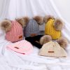 Cute Double Wool Pompom Baby Hat Children Cap Warm Autumn Winter Hats For Kids Boys Girls Knitted Warmer Beanie Caps Bonnet - Yellow - 0-3 Years