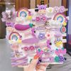 5 /10/14Pcs/Set Cute Bowknot Baby Girl Hair Clips Korean Flower Children Sides Barrettes Baby Hair Accessories - C- 1