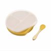 Baby Silicone Compartment Plate With Wooden Spoon - Average Size (0-8Y) - White