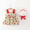 Baby Girl Flower Pattern Bow Patched Design Beautiful Dress - 73 (6-9M) - Orange