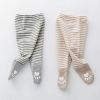 Baby Cartoon Pattern Long Sleeved Onesies Combo Striped Pantihose Sets - 66 (3-6M) - Apricot